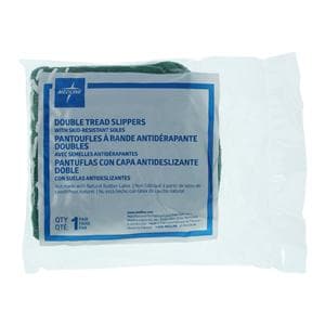 Patient Slippers Terrycloth Green Medium Disposable 48/Ca