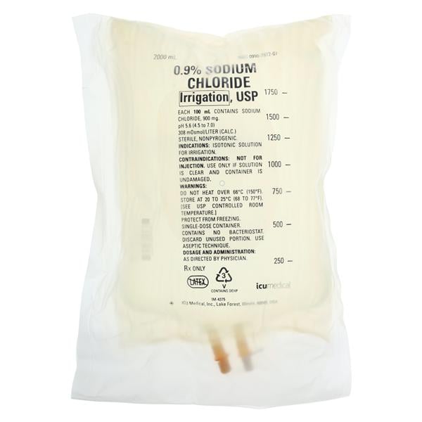 Irrigation Solution Sodium Chloride 0.9% 2000mL Flexible Bag Container Ea, 6 EA/CA