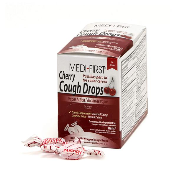 Medi-First Cough Drops 7.6mg Cherry 50x1 24/Ca