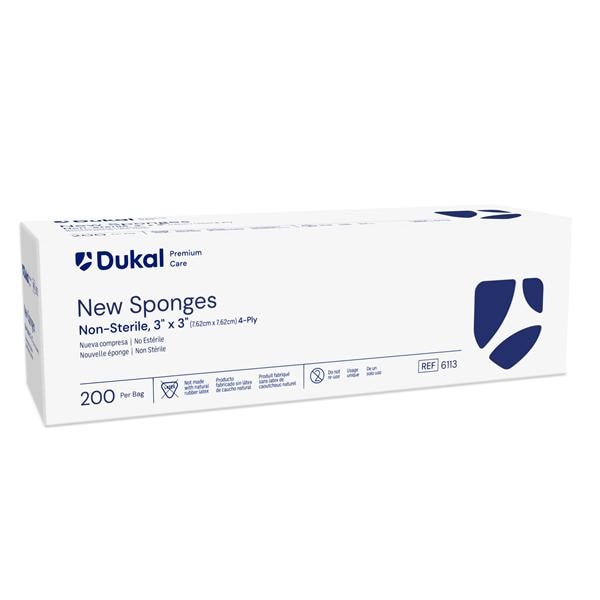 Rayon/Polyester Blend Non-Woven Sponge 3x3" 4 Ply Non-Sterile Non-Woven, 20 BG/CA