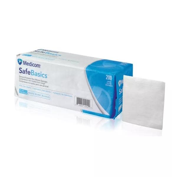 SafeBasics Polyester Blend Non-Woven Sponge 3"x3" 4 Ply Non-Sterile Square thumbnail 2