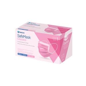 SafeMask Classic Face Mask ASTM Level 1 Pink 50/Bx, 10 BX/CA