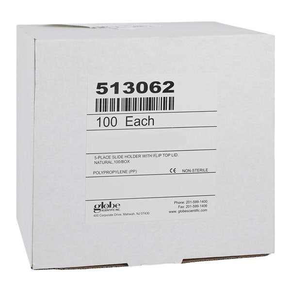 Microscope Slide Mailer Polypropylene 5 Position Flip Top Lid 100/Bx, 10 BX/CA