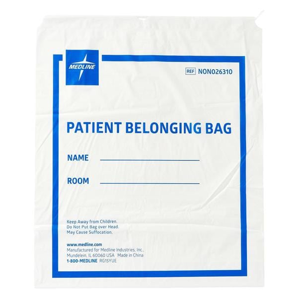 Personal Belongings Bag White Drawstring Closure 18x20"