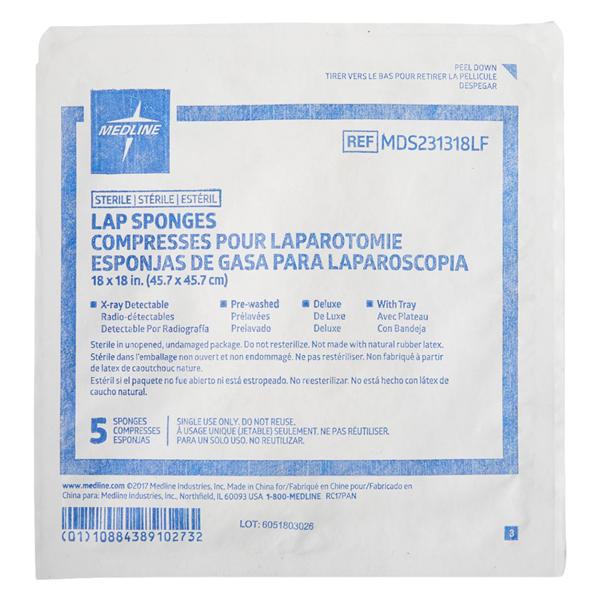 Pre-Washed Laparotomy Sponge 18x18" Sterile