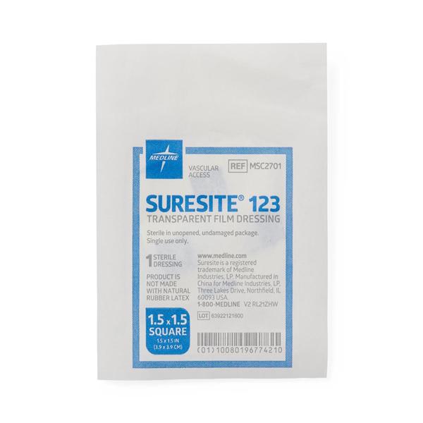 Suresite 123 Film Dressing 1-1/2x1-1/2" Non-Adherent