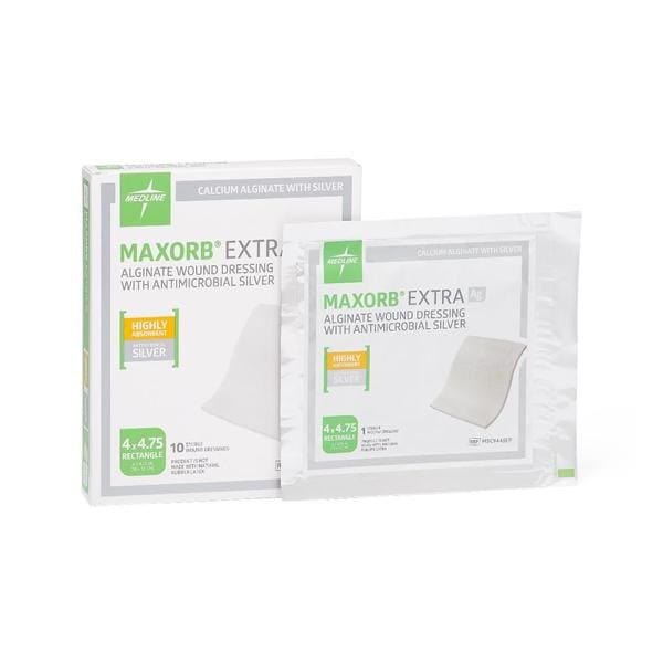 Maxorb Extra Ag Alginate/Silver Dressing 4x4-3/4" Sterile Silver Absorbent LF