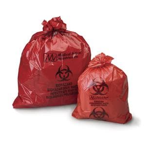 Biohazard Bag 25x34" Red Plastic 250/Ca