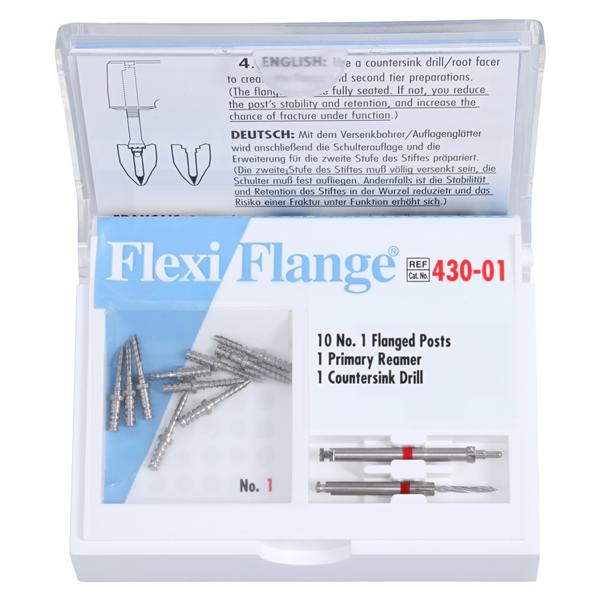 Flexi-Flange Posts Stainless Steel Refill Size Red Parallel Sided 10/Pk