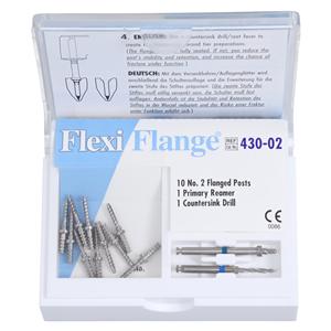 Flexi-Flange Posts Stainless Steel Refill Size Blue Parallel Sided 10/Pk