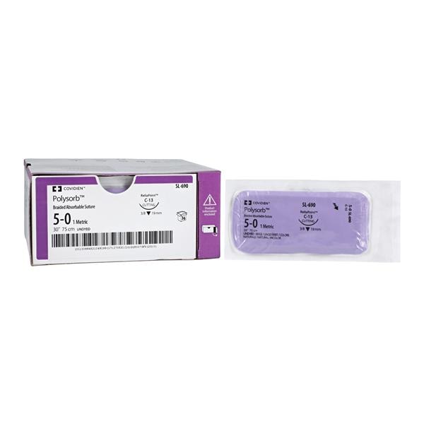 Polysorb Suture 5-0 30" Polyester Braid C-13 Undyed 36/Ca