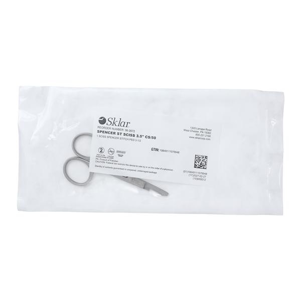 Econo Spencer (Littauer) Stitch Scissors Strt 3.5 Stainless Steel Strl Disp Ea, 50 EA/CA
