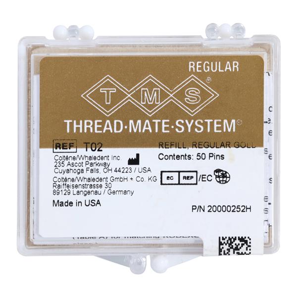 Thread Mate System Pins, Gold-Plated Stainless Steel, Regular Refill Kit, 0.027", 50/Pk, T02 thumbnail 3