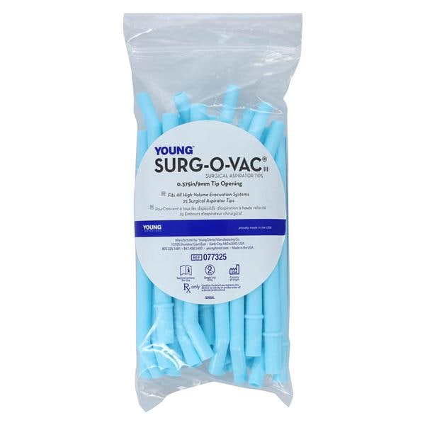 Surg-O-Vac III Surgical Aspirator Tip Blue 9 mm 0.35" 25/Pk