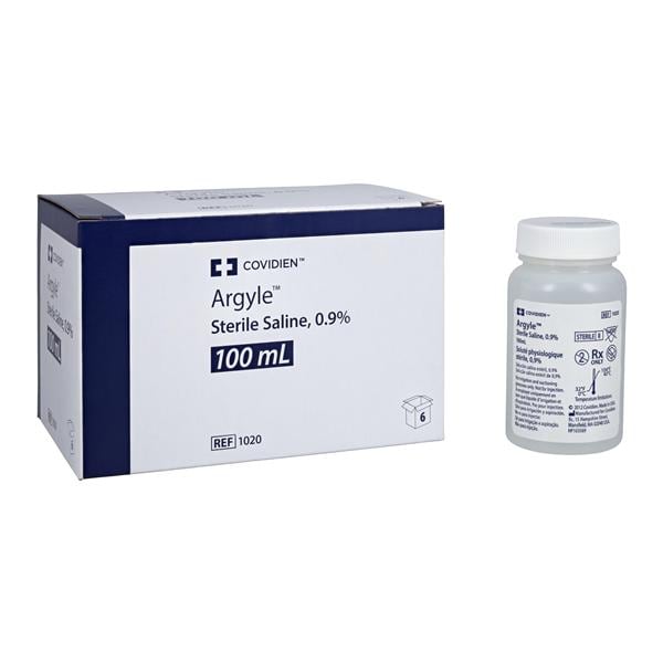 Argyle Irrigation Solution Saline 0.9% 105mL Bottle 6/Pk, 8 PK/CA