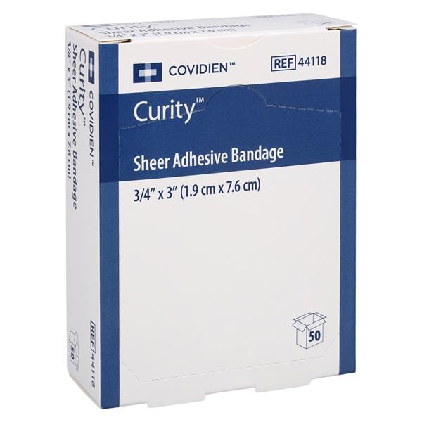 Curity Adhesive Bandage Plastic 3/4x3" Sheer Sterile 50/Bx
