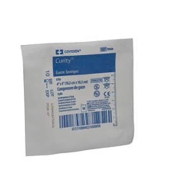 Curity 100% Cotton Gauze Sponge 4x4" 8 Ply Sterile USP Type VII LF