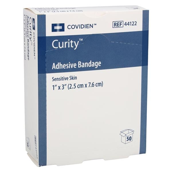 Curity Sensitive Skin Adhesive Bandage Plastic 1x3" Flesh Sterile 50/Bx, 24 BX/CA