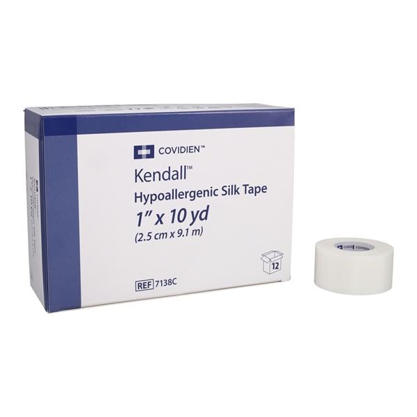 Kendall Medical Tape Silk 1"x10yds White Non-Sterile 12/Bx, 10 BX/CA