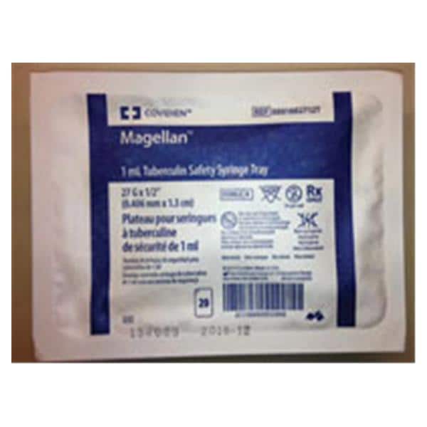 TB Syringe/Needle 27gx1/2" 1cc Safety Low Dead Space 20/Pk, 40 PK/CA