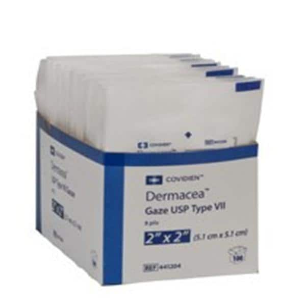 Dermacea 100% Cotton Gauze Sponge 2x2" 8 Ply Sterile USP Type VII LF