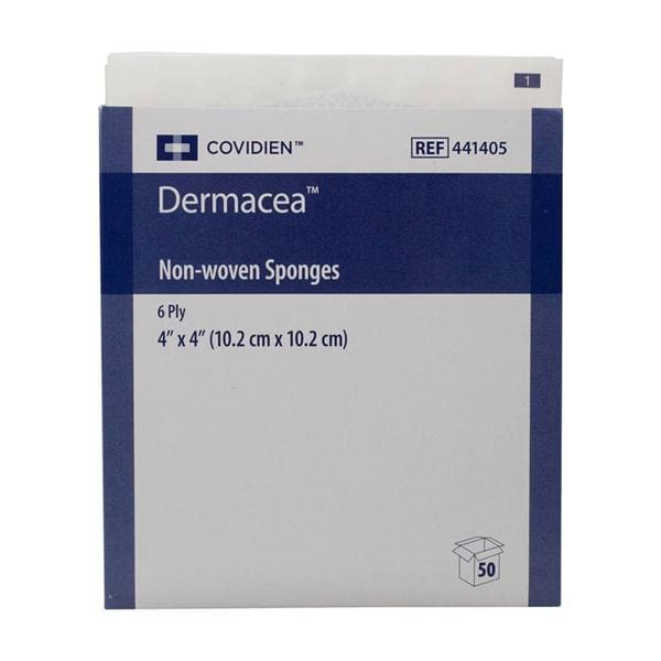 Dermacea Rayon/Polyester Blend Non-Woven Sponge 4x4" 6 Ply Sterile LF