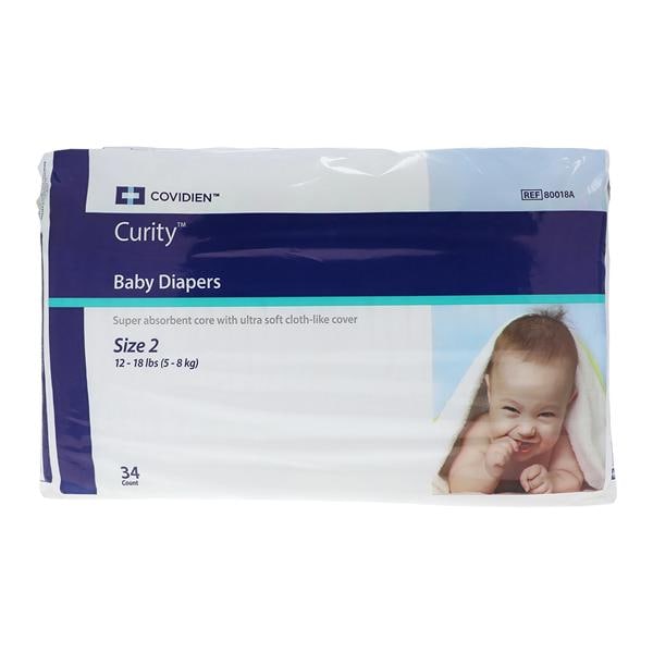 Curity Diaper Heavy Size 2/Small/Medium 12-18lbs 34/Pk, 8 PK/CA