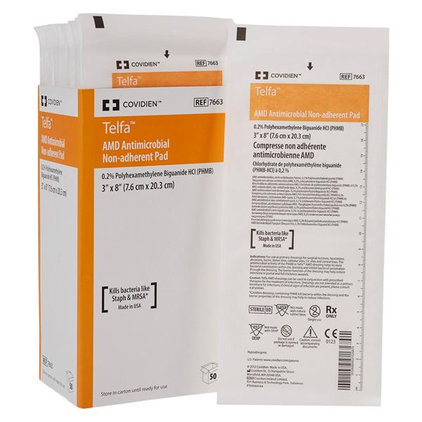 Telfa AMD Mylar Film Pad Dressing 3x8" Sterile Non-Adherent Adhesive Abs LF, 12 BX/CA