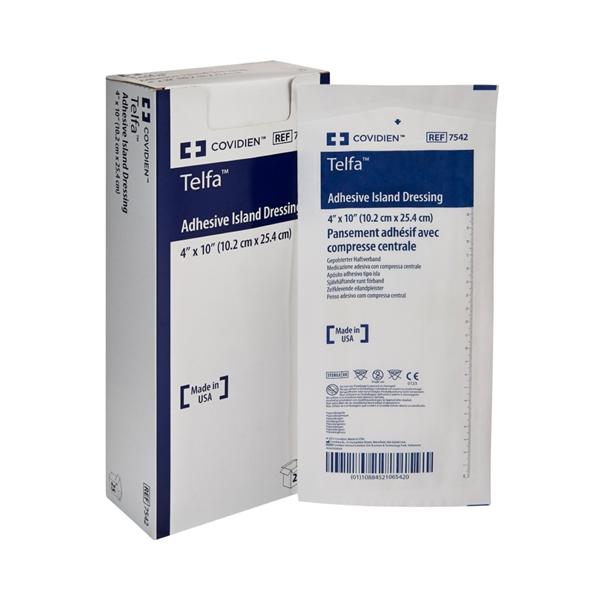 Telfa Cotton/Polyester Island Dressing 4x10" Sterile Non-Adherent Adhs Abs LF, 4 BX/CA