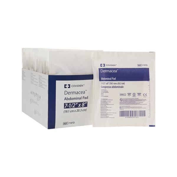 Dermacea Fluff Filled ABD Pad 8x7-1/2" Sterile LF, 12 PK/CA