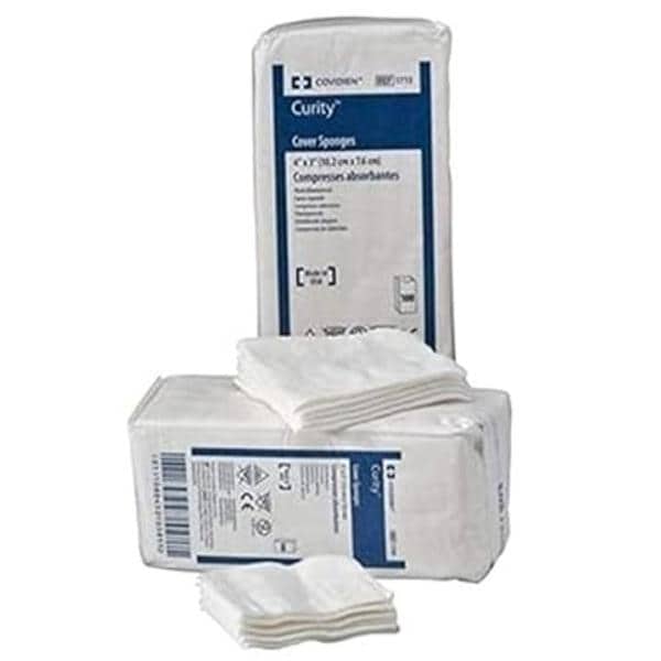 Curity Cellulose Fiber Cover Sponge 3x3" Non-Sterile LF