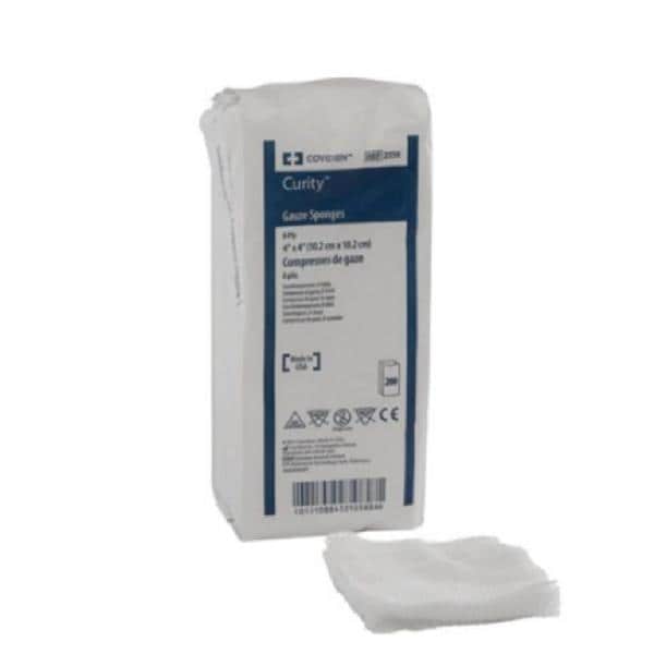 Curity 100% Cotton Gauze Sponge 4x4" 16 Ply Sterile USP Type VII LF
