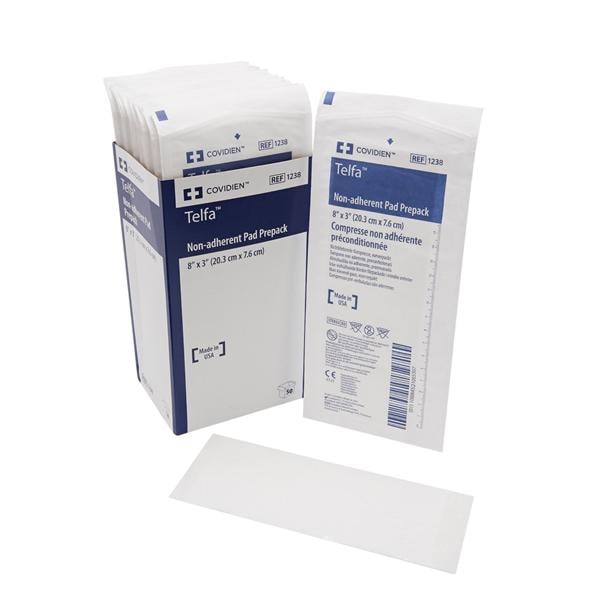 Telfa Ouchless Cotton Gauze Dressing 3x8" Sterile Non-Adherent White Abs LF, 12 BX/CA