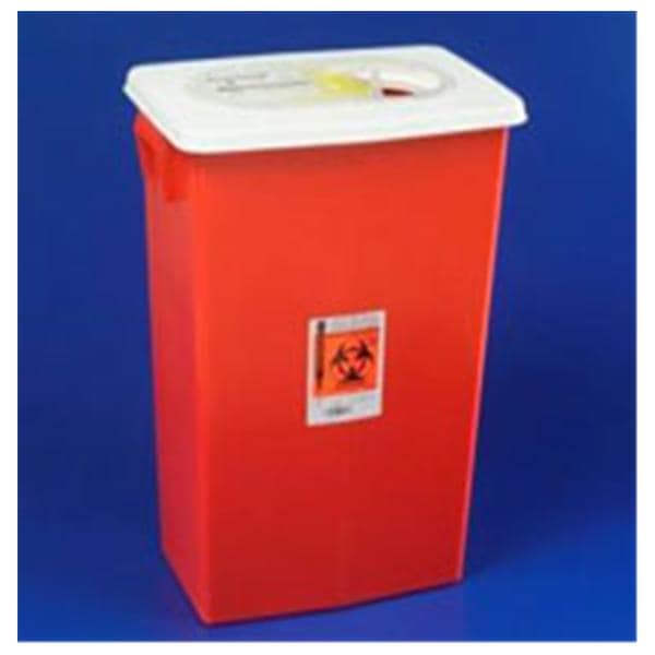 SharpSafety Sharps Container 8gal Red 11x15.5x17.75" Sliding Lid/Gasket Plstc Ea, 10 EA/CA