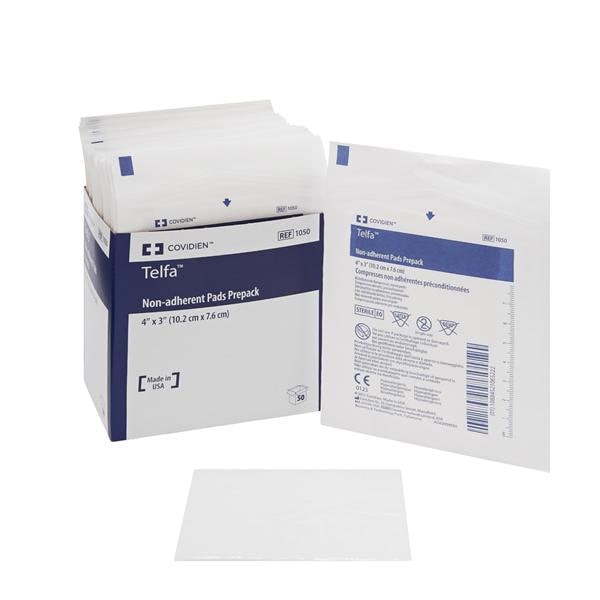 Telfa Ouchless Cotton Gauze Dressing 3x4" Sterile Non-Adherent White Abs LF, 18 BX/CA