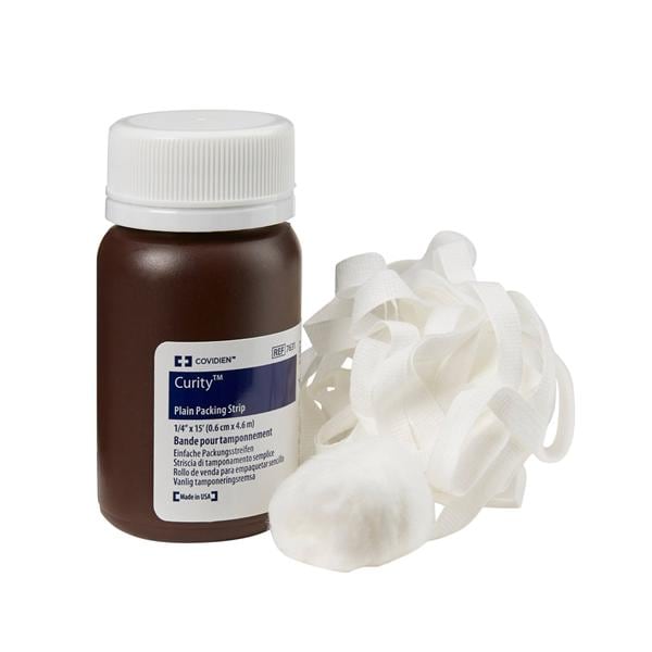 Curity 100% Cotton Strip Packing 1/4"x5yd Sterile, 12 BT/CA