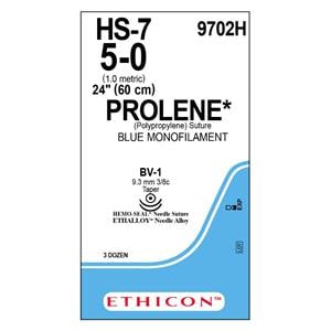 Prolene Suture 5-0 24" Polypropylene Monofilament BV-1 Blue 36/Bx