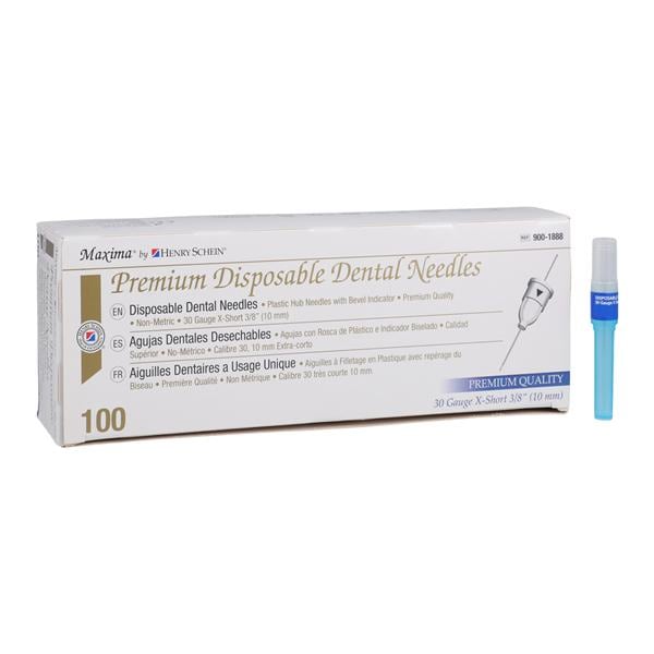 HSI Premium Needle Plastic Hub 30 Gauge X-Short Blue 100/Bx