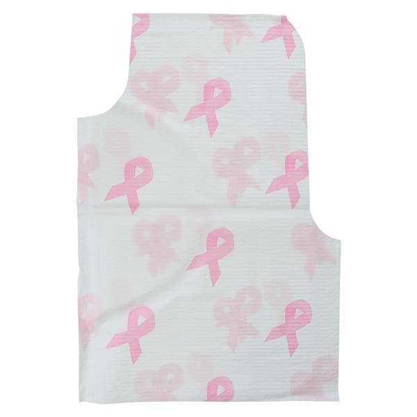 Exam Cape 30 in x 21 in Pink Ribbon Disposable 100/Ca