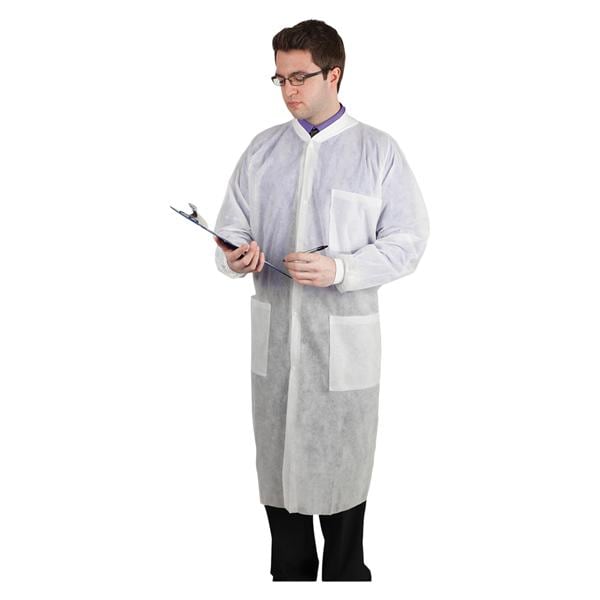 Lab Gown Polypropylene Medium White 10/Pk product image