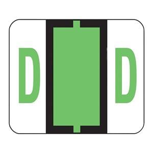 Bar-Style Permanent Alphabetical Labels D Light Green 500/Roll 500/Pk