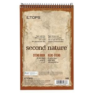 Tops Steno Books 6 in x 9 in Gregg Ruled 80 Sheets White 12/Pk