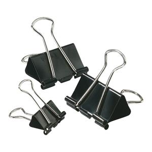 Binder Clips Small 3/4 in Capacity Black 12/Bx