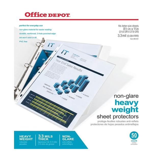 Top-Loading Sheet Protectors Heavyweight Non-Glare Clear 50/Bx