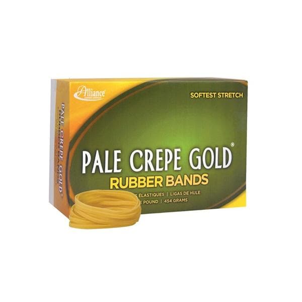 Alliance Pale Crepe Gold Rubber Bands #32 3 in x 1/8 in 1 Lb 1100/Bx