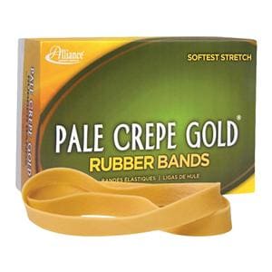 Alliance Pale Crepe Gold Rubber Bands #107 7 in x 5/8 in 1 Lb 60/Bx