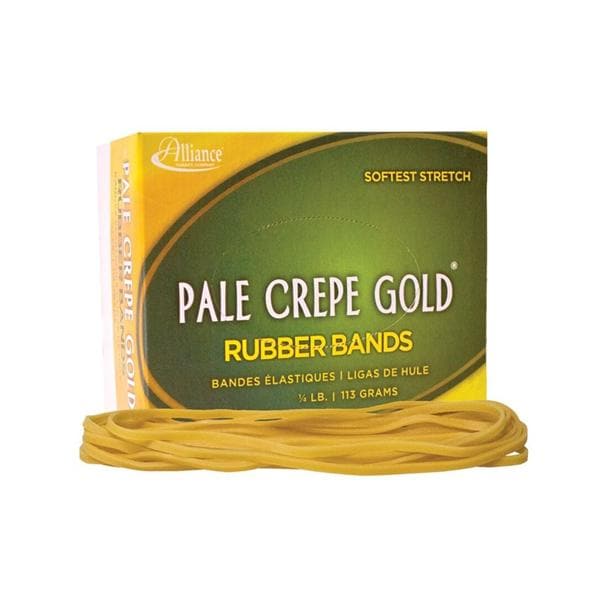 Alliance Pale Crepe Gold Rubber Bands #117B 7 in x 1/8 in 1/4 Lb 77/Bx
