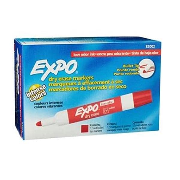 EXPO Low-Odor Dry-Erase Markers Bullet Point Red 12/Pack 12/Pk product image