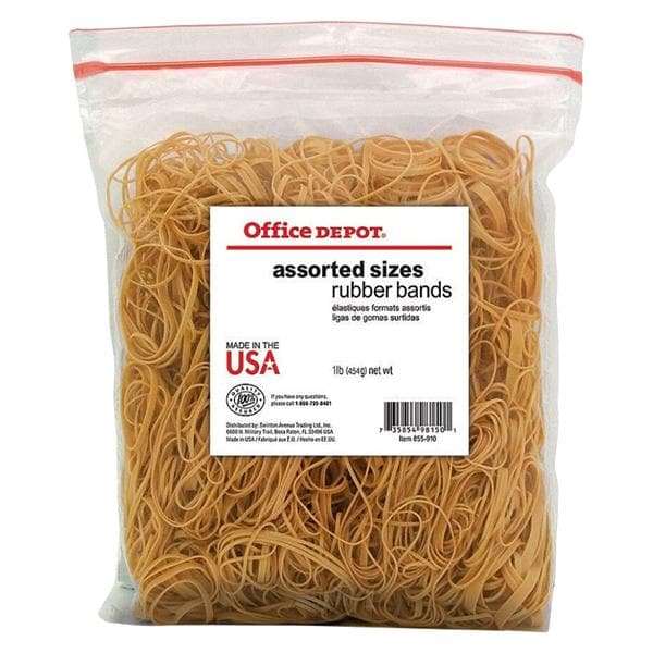 Rubber Bands #54 Assorted Sizes Crepe 1-Lb Bag Ea