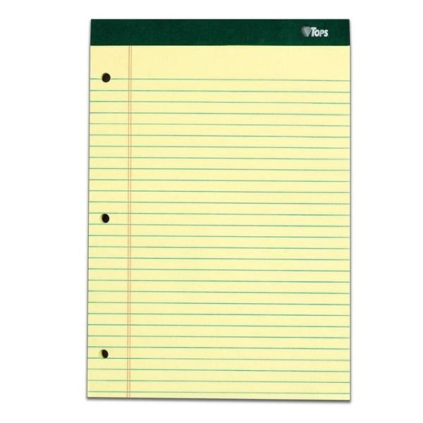 Docket Legal Ruled Pads 3-Hole Punch 8.5 in x 11 in 100 Shts Cnry 6/Pk product image